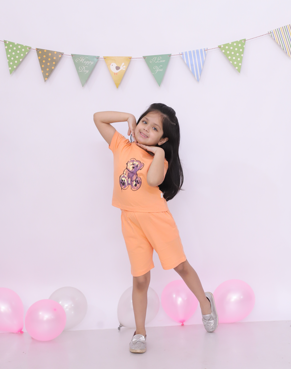 Peach Orange Teddy Bear Outfit
