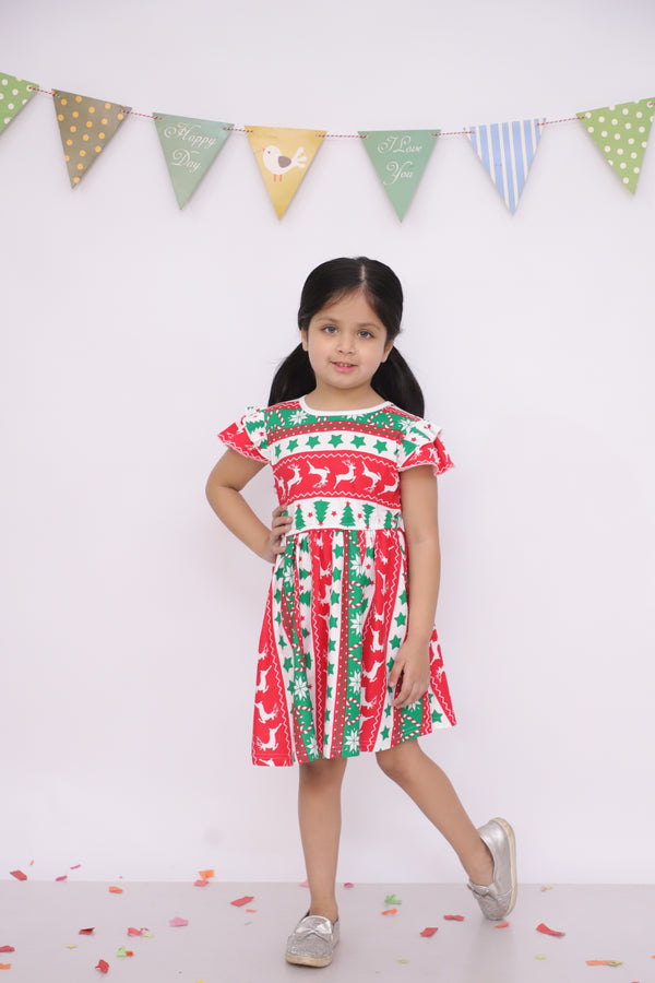 FESTIVE REINDEER OUTFIT - FROCK