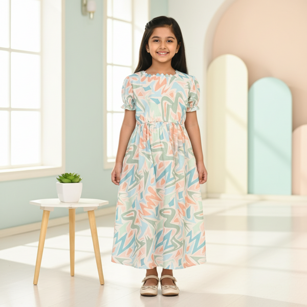 GEORGETTE DIGITAL PRINTING WITH A NECK POINTED DESIGN
