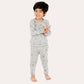 Bears Cub Full Sleeves Printed Nightwear For Boys - Grey Melange