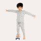 Bears Cub Full Sleeves Printed Nightwear For Boys - Grey Melange